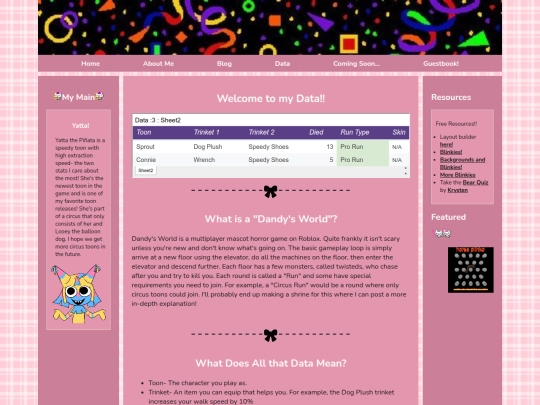 data screenshot
