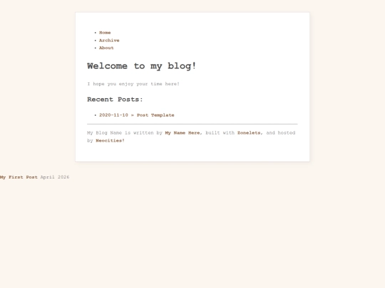 Blog screenshot