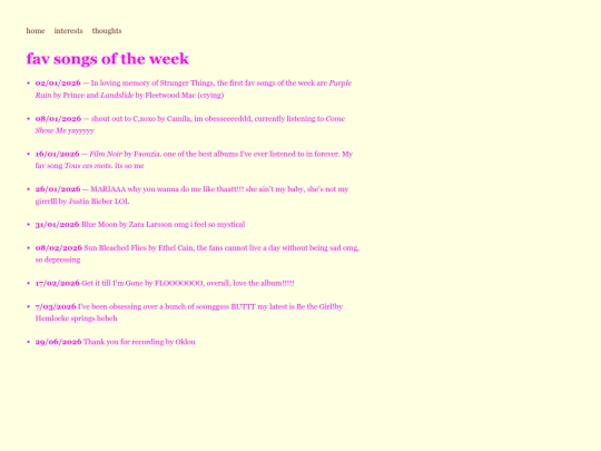 favsongsoftheweek screenshot