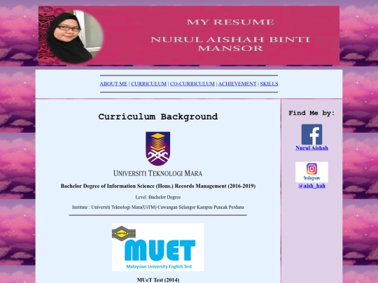 curriculum screenshot