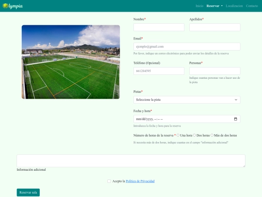 reservaFutbol screenshot