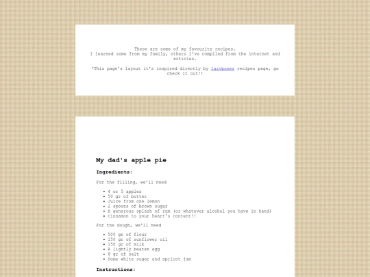 recipies screenshot