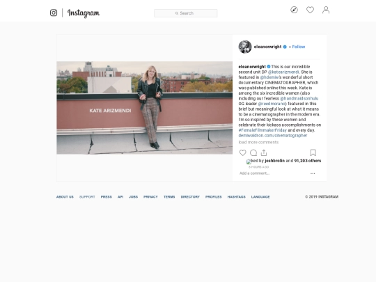 instagram/cinematographer screenshot