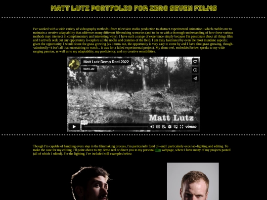 portfolio/ZeroSevenFilmsPortfolio screenshot