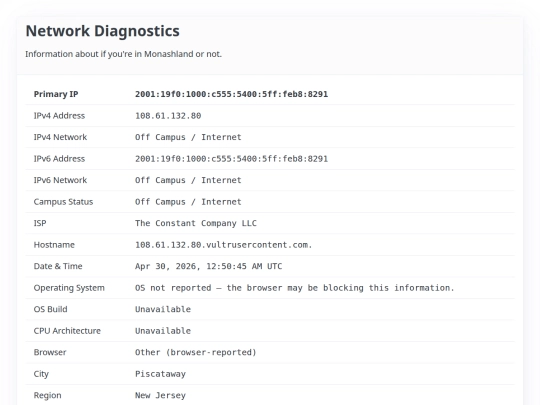 monash screenshot