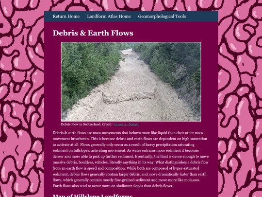 Geomorphology/flows screenshot