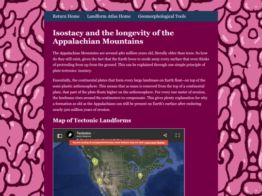 Geomorphology/isostacy screenshot