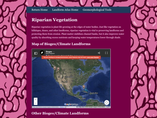 Geomorphology/riparian screenshot