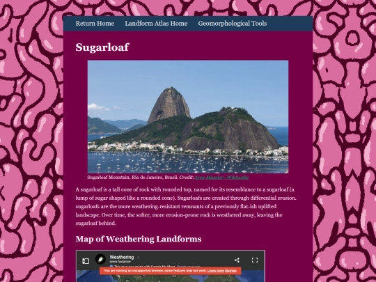 Geomorphology/sugarloaf screenshot