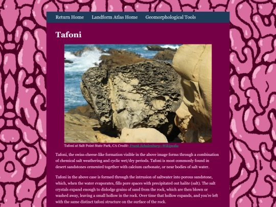 Geomorphology/tafoni screenshot