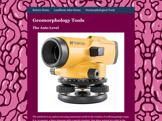 Geomorphology/tools screenshot