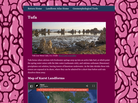 Geomorphology/tufa screenshot