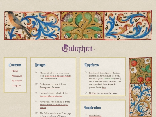 colophon screenshot