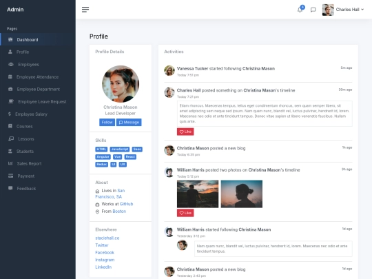 Adminpage/pages-profile screenshot