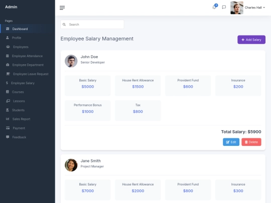 Adminpage/salary screenshot
