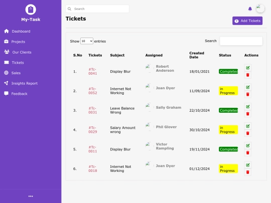 Employee_Page/Tickets screenshot