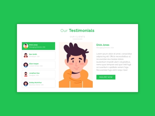 Learners testimonical page screenshot