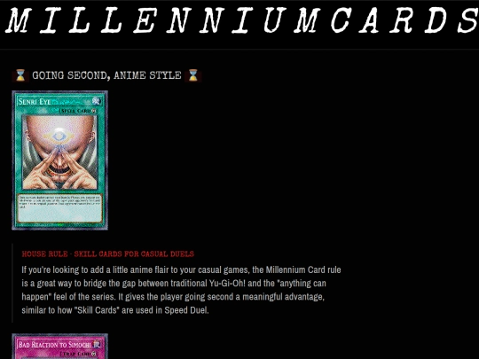 millennium-cards screenshot