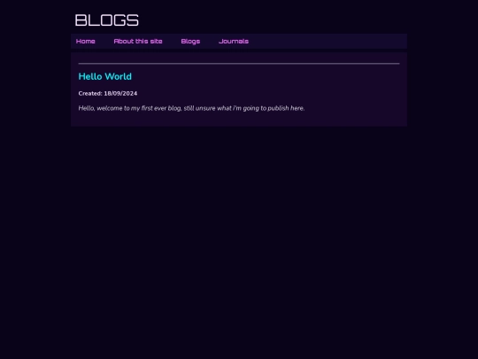Portfolio/default_project/blogs/blog_posts/hello_world screenshot