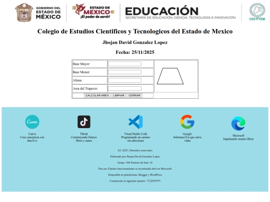 Programa para calcular la area del trapecio/ calcular la area del trapecio/Calcular trapecio screenshot