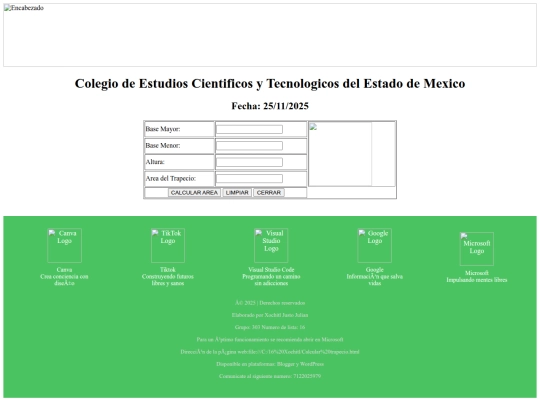 Programa para calcular la area del trapecio/Calcular trapecio screenshot