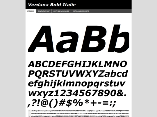 webfontkit-20250806-213853/verdana-bold-italic-demo screenshot