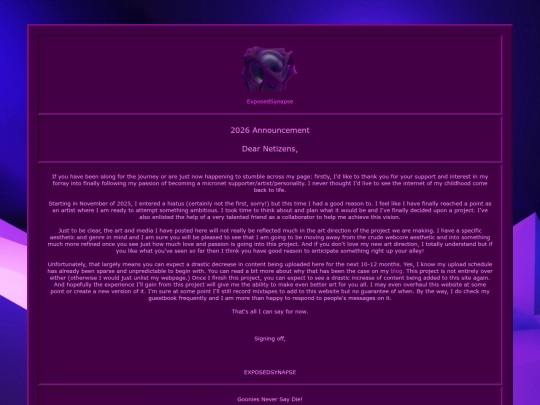 Announcement screenshot