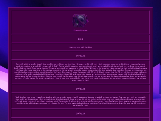 Blog screenshot