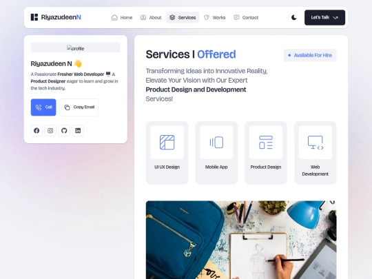 services screenshot