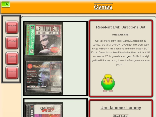 collections/Games screenshot