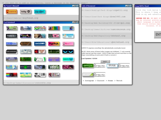 links screenshot