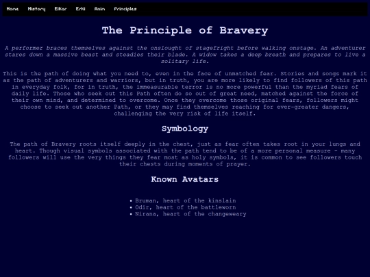 astrael/principles/bravery screenshot