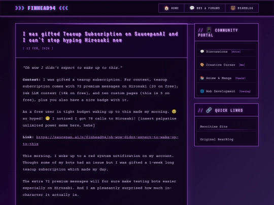 journals/gifted-a-teacup-subscription-on-saucepanai screenshot