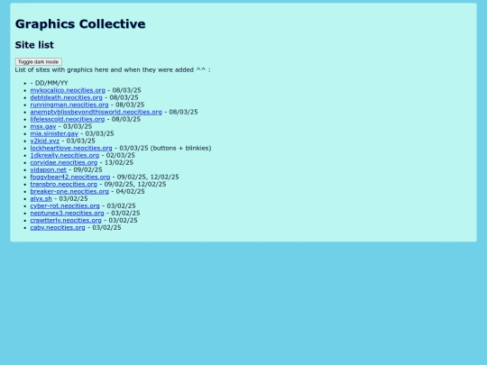 sitelist screenshot
