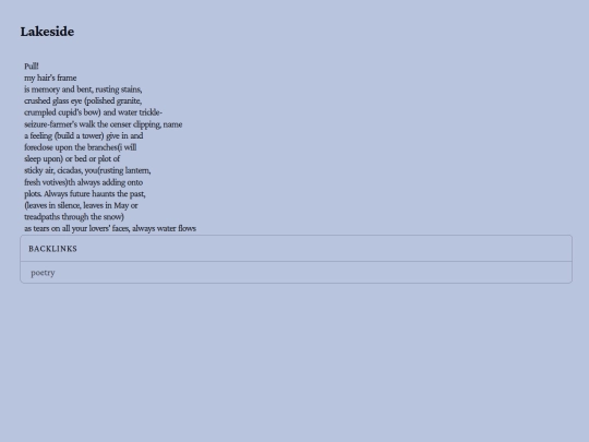 poetry/lakeside screenshot