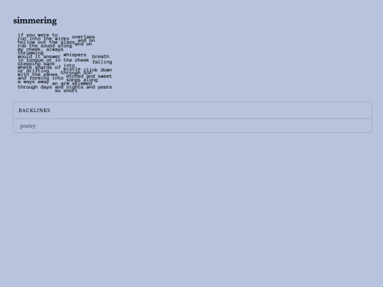 poetry/simmering screenshot
