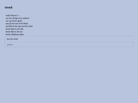 poetry/tread screenshot
