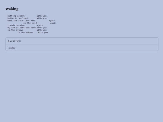 poetry/waking screenshot