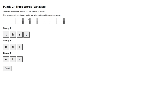 Puzzle 2 - Three Words (Variation) screenshot