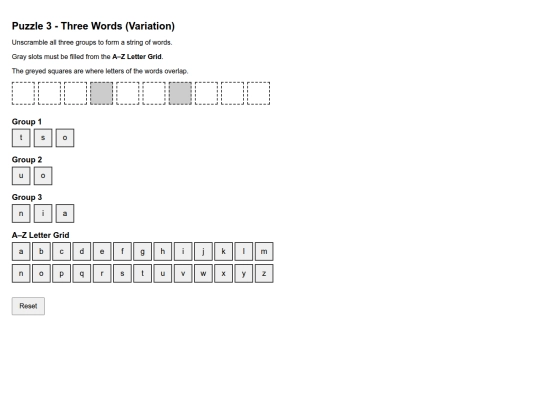 Puzzle 3 - Three Words (Variation) screenshot