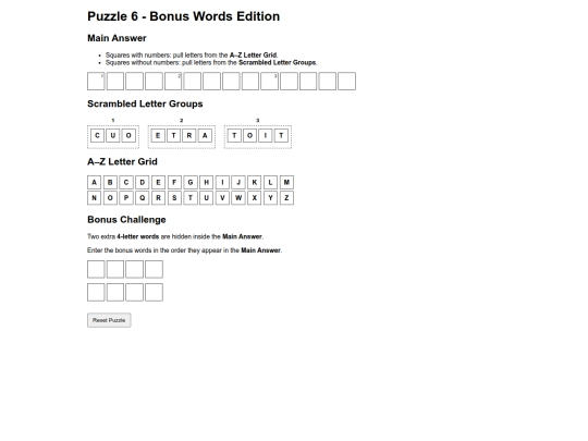 Puzzle 6 - Bonus Words Edition screenshot