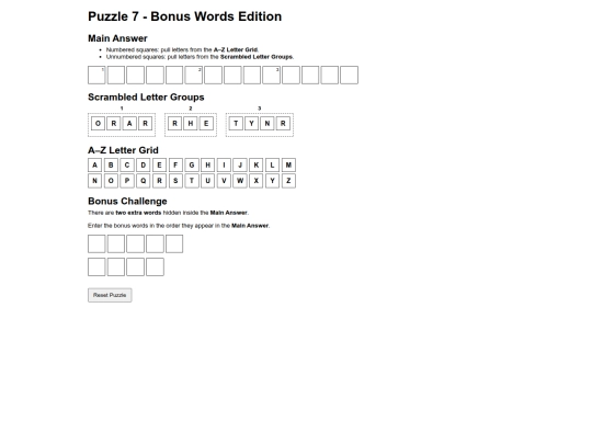 Puzzle 7 - Bonus Words Edition screenshot