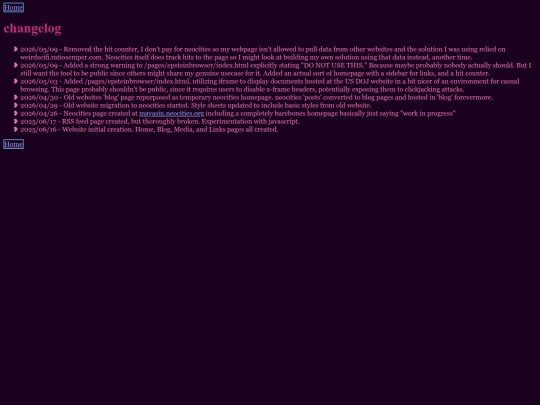 pages/changelog screenshot
