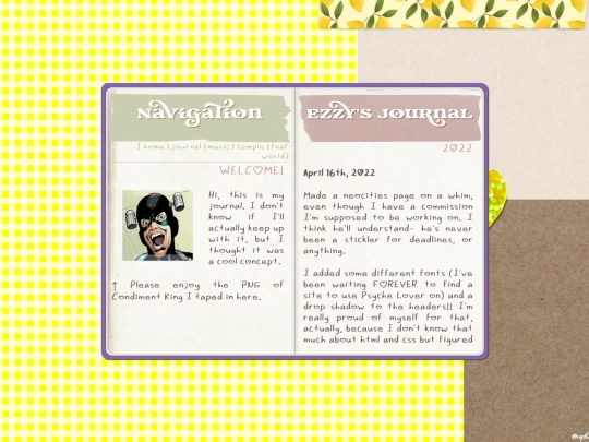 journalpage screenshot