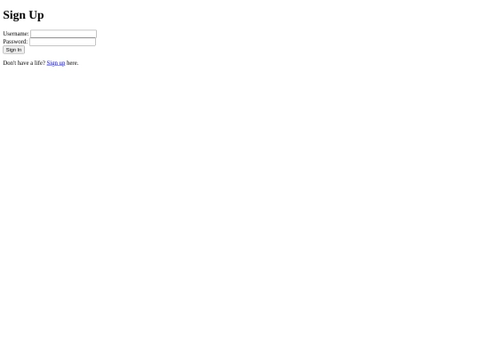 signup screenshot