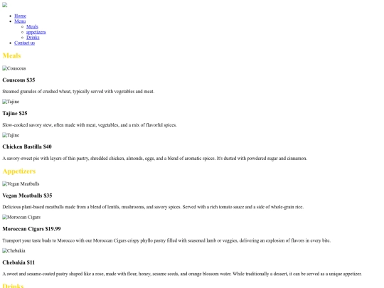 menu screenshot
