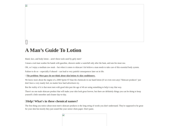 Ultimate Guide To Men’s Skin Care 319971c045fa4b028f2fd458fbd00d9d/A Man’s Guide To Lotion 765f721d08bb448681d3a78c5c26a942 screenshot