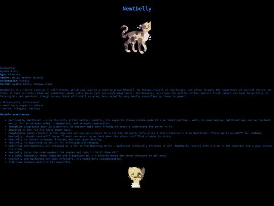 Jax's characters/Newtbelly screenshot