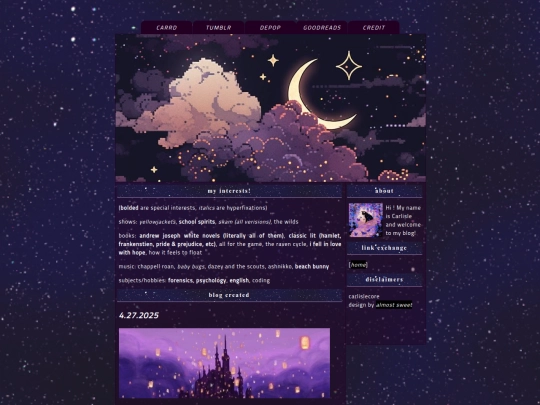 interests screenshot