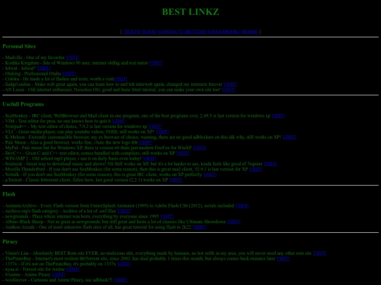 links screenshot
